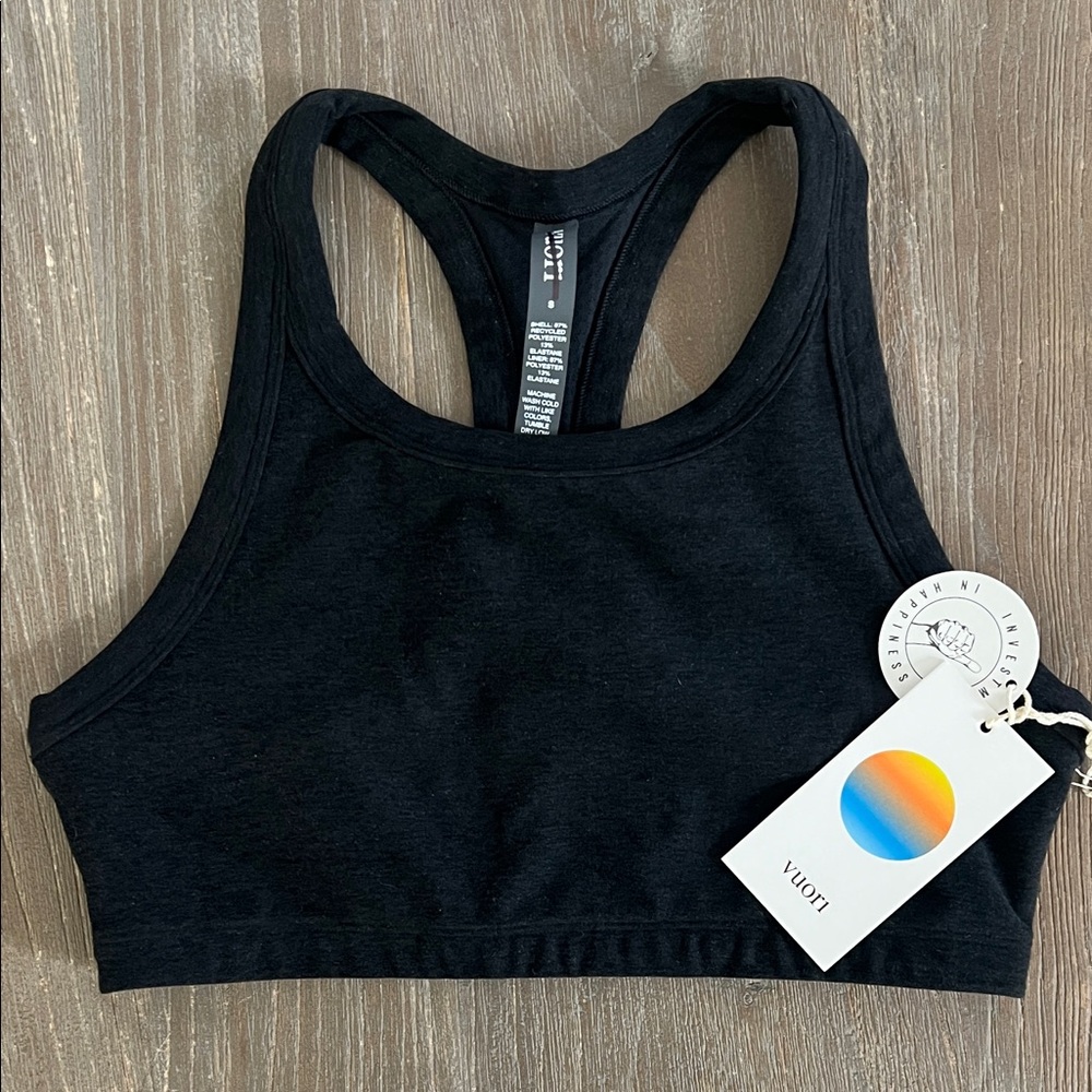 Vuori Elevation Racer Black Sports Bra